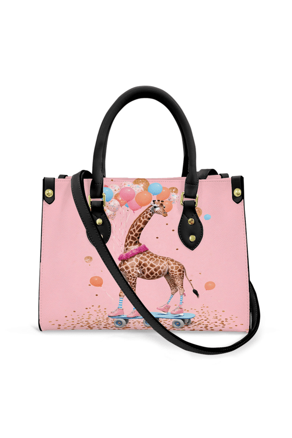 Purse Tote Bag for Women Leather Handbag, Satchel Shoulder Crossbody Top Handle Bags for Work Travel, giraffe, BLACK