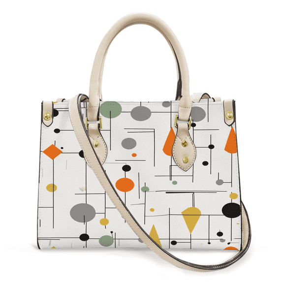 Purse Tote Bag for Women Leather Handbag, Satchel Shoulder Crossbody Top Handle Bags for Work Travel, various shapes, WHITE