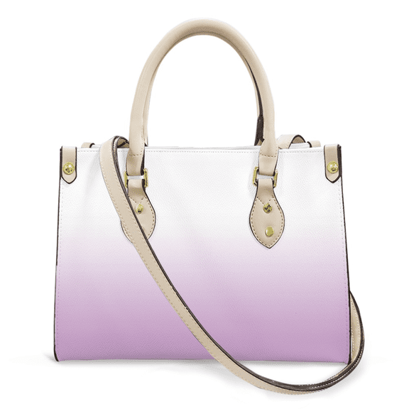 Purse Tote Bag for Women Leather Handbag, Satchel Shoulder Crossbody Top Handle Bags for Work Travel, white fade lavender, WHITE