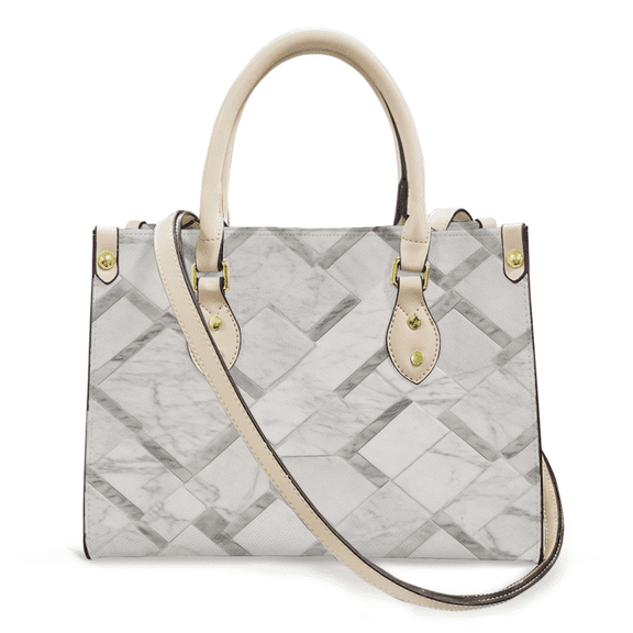 Purse Tote Bag for Women Leather Handbag, Satchel Shoulder Crossbody Top Handle Bags for Work Travel, white marble, WHITE