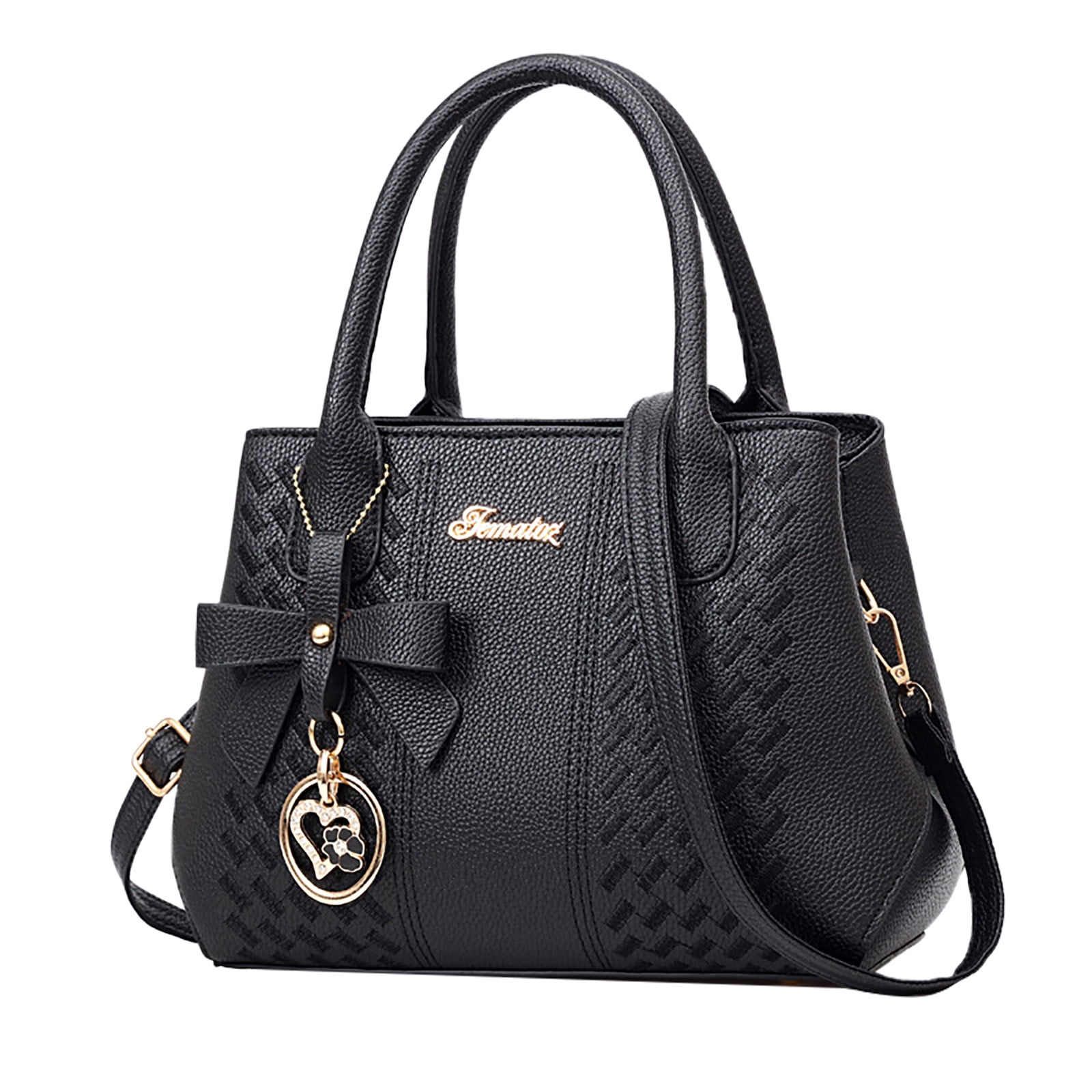 Purse and Handbags for Women Leather Shoulder Tote Work Bags Satchel Messenger Crossbody Bag for Ladies Black