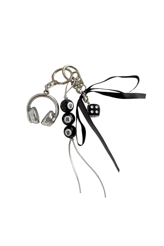 Purse for Handbags Backpack Accessories Headphones Shape Keychain Keyring Beaded Bows Bag Charm Lovely Charm