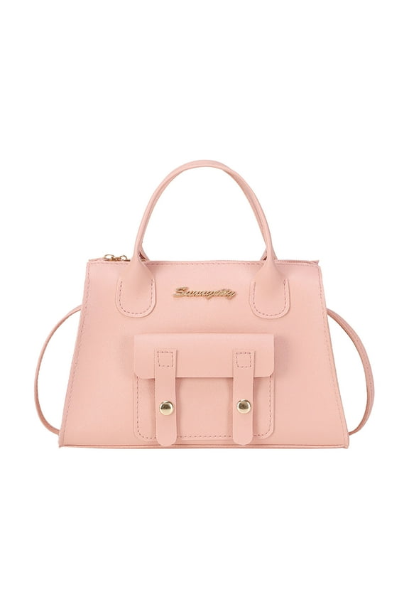 Small Top Handle Satchel for Women Fashion Purses Crossbody Shoulder Handbags Leather Elegant Square Bag for Party Pink