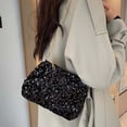thumbnail image 1 of Purse for Women Shiny Sequin Glitter Evening Hand Bags Shoulder Bags for Women (Black One Size), 1 of 6