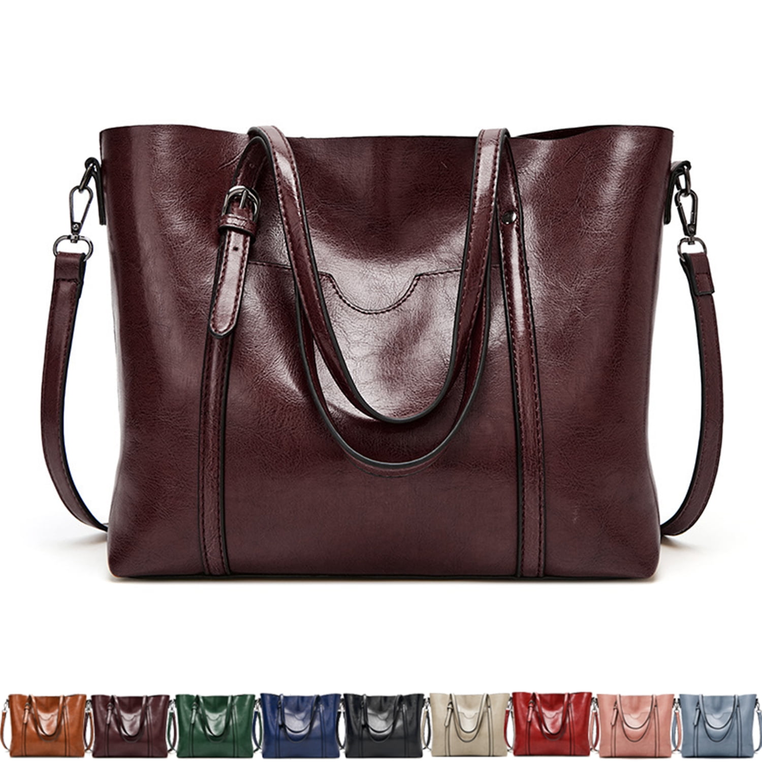 Handbags for Women PU Leather Satchel Purse Ladies Shoulder Bags Top Handle  Tote Bag for Ladies Girls Gifts,Red - Walmart.com