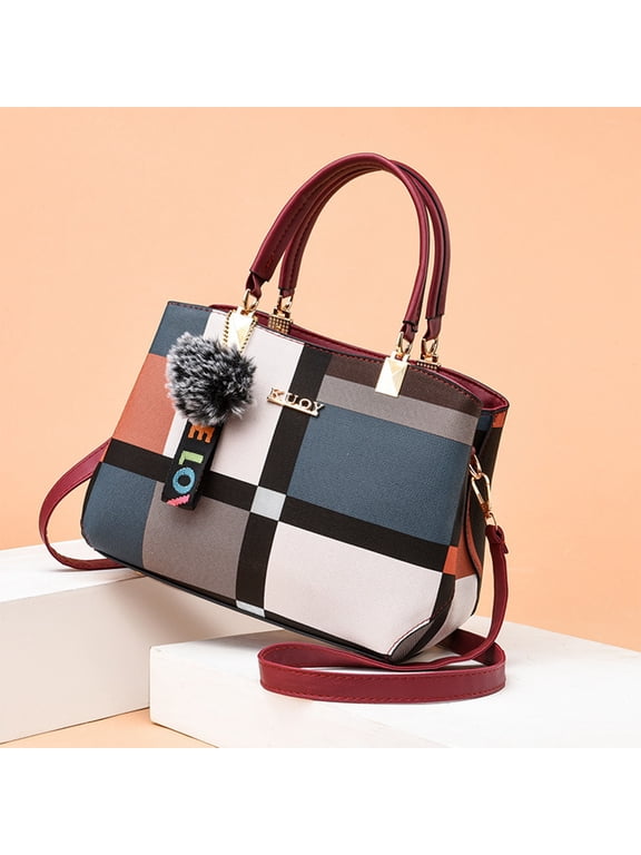 Purses and Handbags For Women Fashion Plaid Pattern Crossbody Bag Shoulder Bag Small Tote Bag Ladies Satchel Purse,Valentine's Day/Mother's Day Gifts for Women