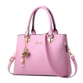 thumbnail image 1 of Purses and Handbags for Women Shoulder Tote Bags Top Handle Satchel Womens Fashion Shoulder Bags Leather Tote Bag for Ladies with Zip Decor Solid Color Pink, 1 of 5