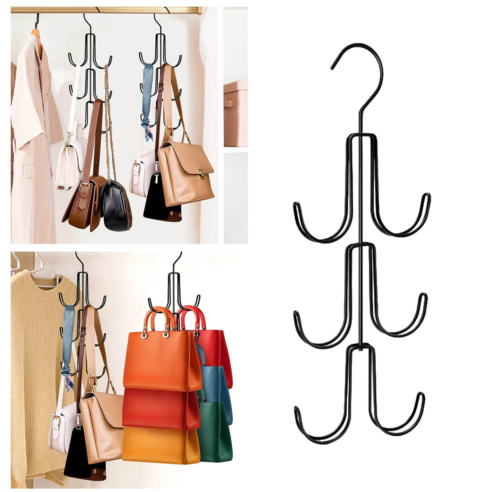 Purses Hanger Organizer for Closet, Metal Purse Holder for Closet Space