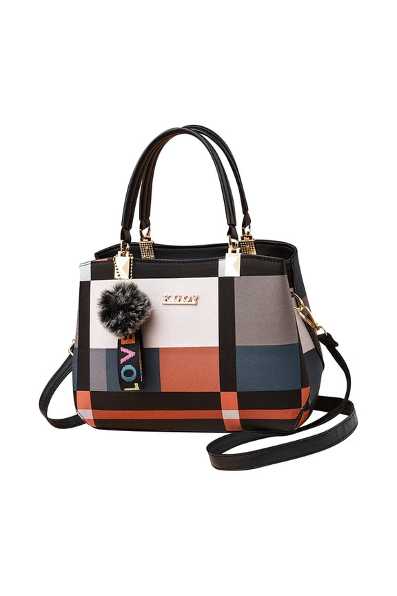 Purses and Handbags For Women Fashion Plaid Pattern Crossbody Bag Shoulder Bag Small Tote Bag Ladies Satchel Purse With Adjustable Shoulder Strap