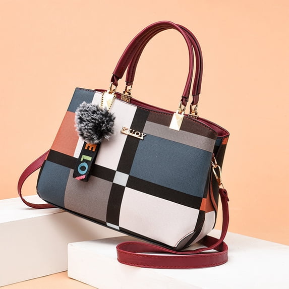 Purses and Handbags For Women Fashion Plaid Pattern Crossbody Bag Shoulder Bag Small Tote Bag Ladies Satchel Purse
