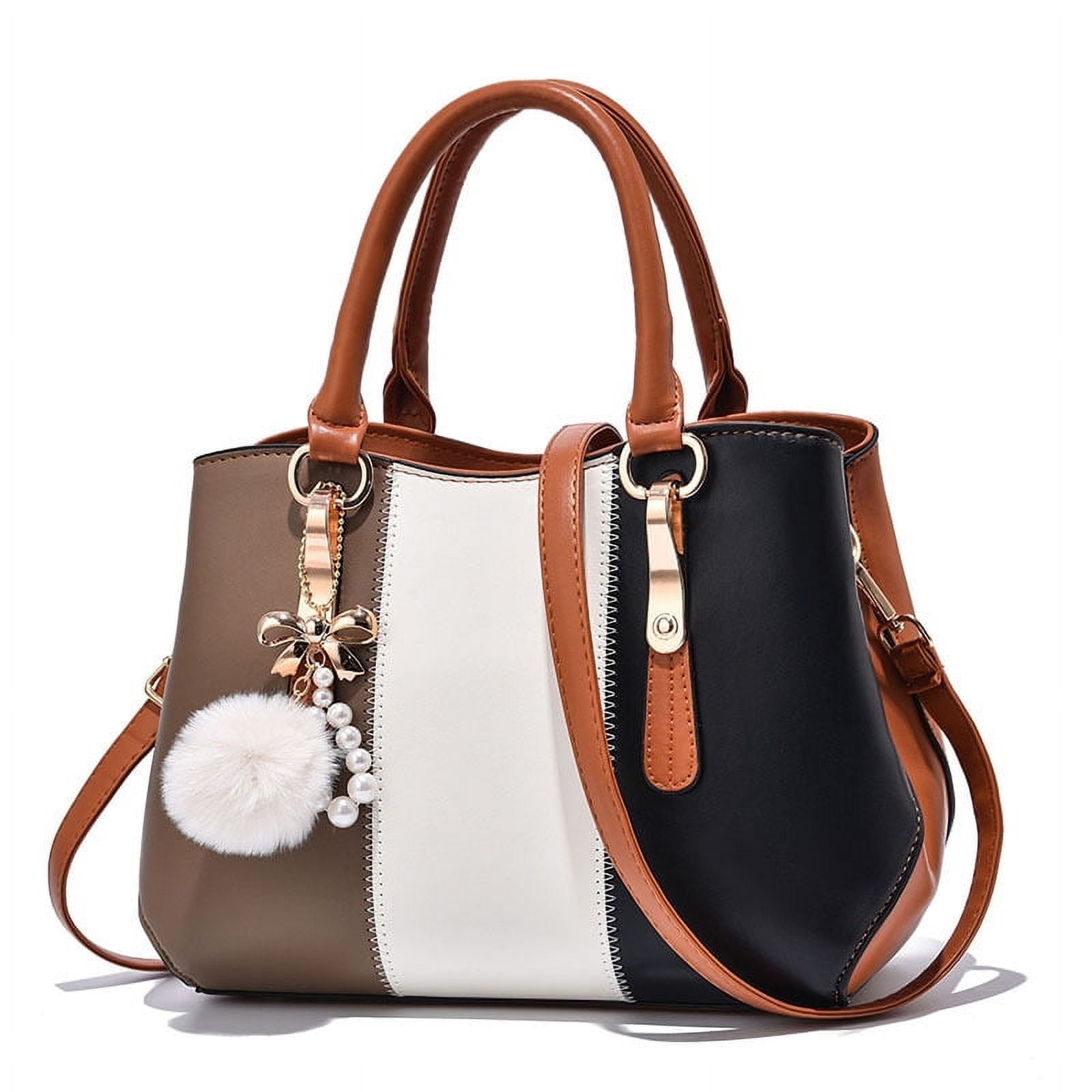 Purses and Handbags Top Handle Satchel Shoulder for Women's Large Capacity Color Block Messenger Tote Bags