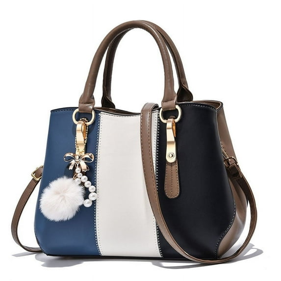 Purses and Handbags Top Handle Satchel Shoulder for Women's Large Capacity Color Block Messenger Tote Bags