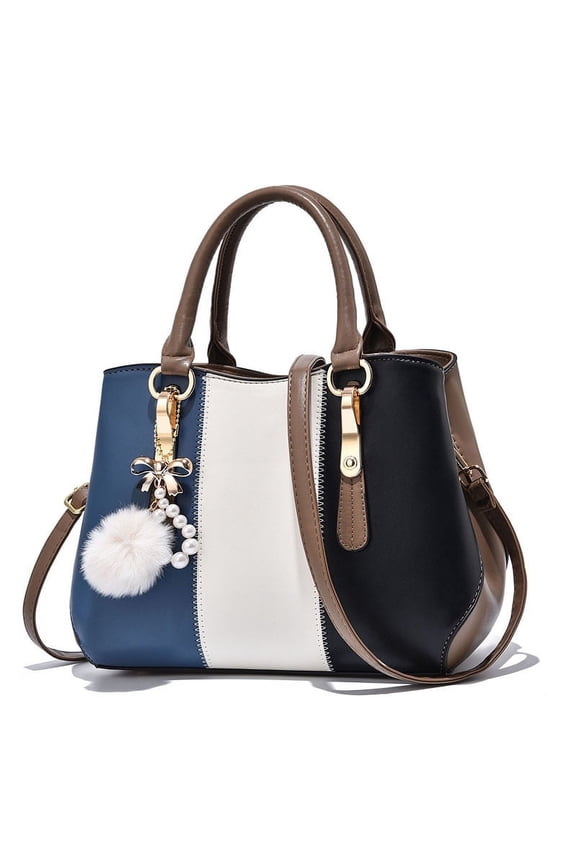 Purses and Handbags Top Handle Satchel Shoulder for Women's Large Capacity Color Block Messenger Tote Bags