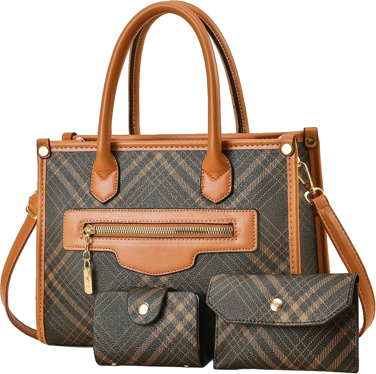 Purses and Handbags for Women, 3 count Women's Handbags Fashion PU Leather, Tote  Top Handle Satchel Purse Bags