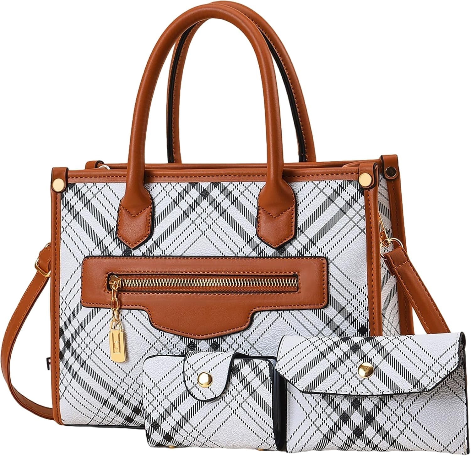 Purses and Handbags for Women, 3 count Women's Handbags Fashion PU Leather, Tote  Top Handle Satchel Purse Bags