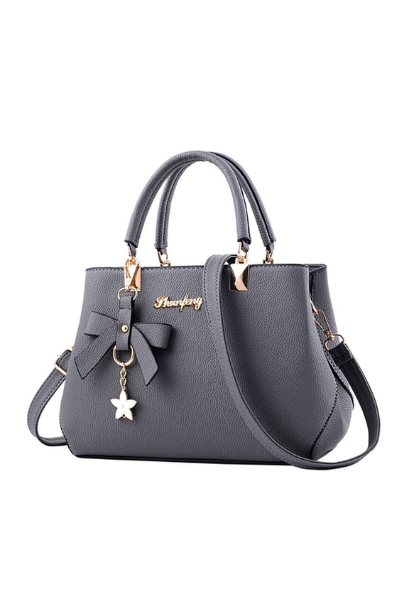 Purses and Handbags for Women Fashion Ladies PU Leather Top Handle Satchel Shoulder Tote Bags Plum Bow Crossbody Bag