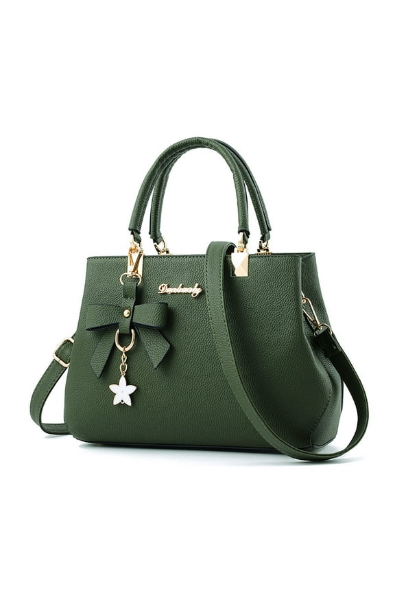 Purses and Handbags for Women Fashion Ladies PU Leather Top Handle Satchel Shoulder Tote Bags Plum Bow Crossbody Bag