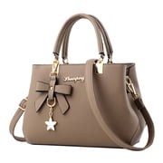 Purses and Handbags for Women Fashion Ladies PU Leather Top Handle Satchel Shoulder Tote Bags Plum Bow Crossbody Bag