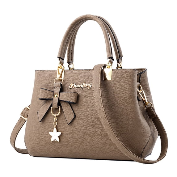 Purses and Handbags for Women Fashion Ladies PU Leather Top Handle Satchel Shoulder Tote Bags Plum Bow Crossbody Bag