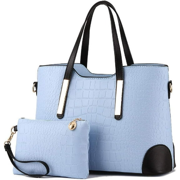 Purses and Handbags for Women Leather Tote Fashion Ladies Shoulder Bags Top-Handle Bags Crossbody Bags 2Pcs Set