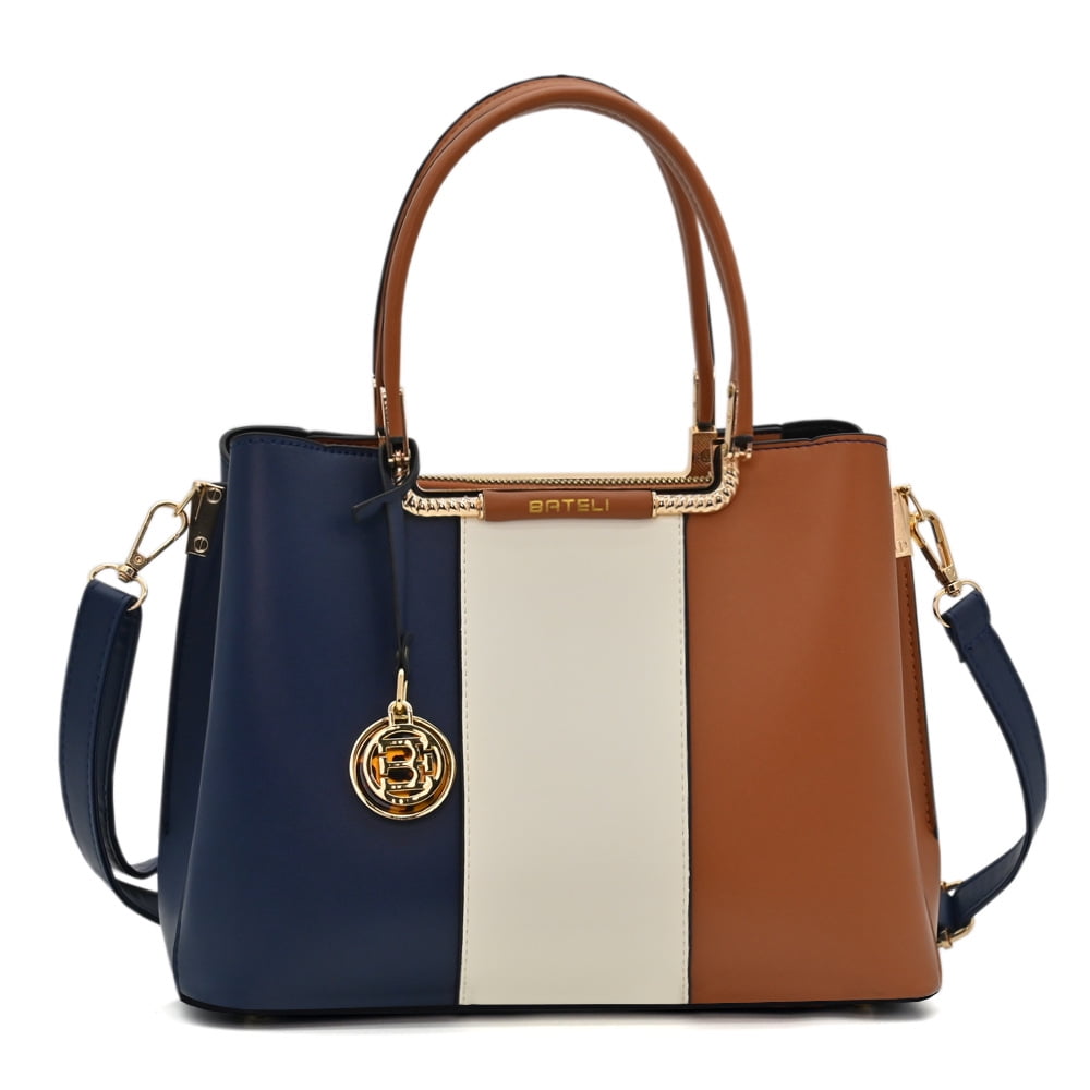 Purses and Handbags for Women Pu Leather Contrast Color Crossbody Bags Trendy Tote Shoulder Bag Patchwork Designer Gift