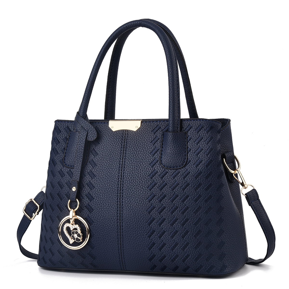 Purses and Handbags for Women Solid Color Stiching Crossbody Shoulder Bags Zipper Compartment Satchel Work Tote