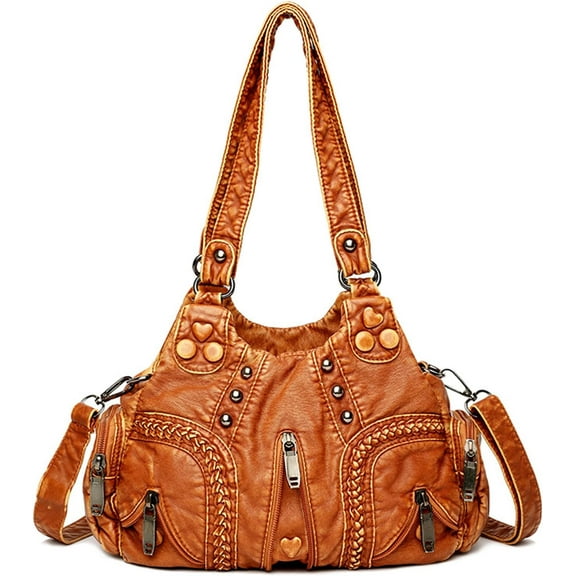 JUYGO Purses and Handbags for Women Tote Purse Soft PU Leather Satchel Shoulder Bag with Multi-Pocket