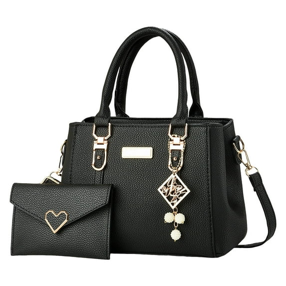 Purses and Handbags for Women Tote Shoulder Bag Satchel Black Purse PU Leather Top Handle for ladies