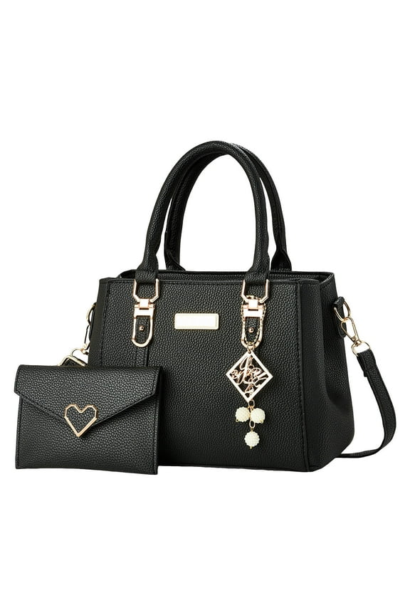 Purses and Handbags for Women Tote Shoulder Bag Satchel Black Purse PU Leather Top Handle for ladies