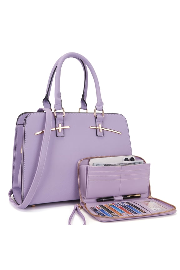 Purses for Women Handbag Wallet Tote Shoulder Hobo Bag Top Handle Satchel Purse Set 2pcs with 3 Compartments Y101