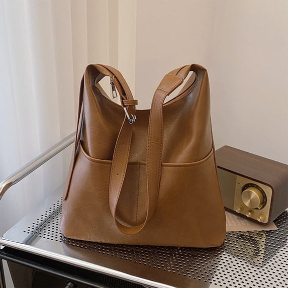 Purses for Women Leather Tote Bag with Shoulder Strap - 13 in L x 12 in W Multipurpose Handbag for Travel and Work