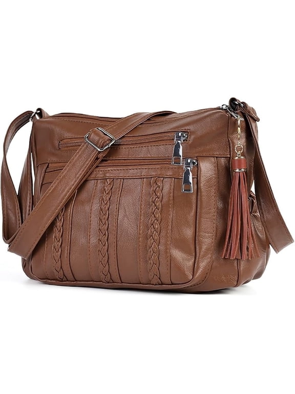 Purses for Women Pocketbooks Soft PU Leather Ladies Crossbody Purse Multi Pocket Shoulder Bag