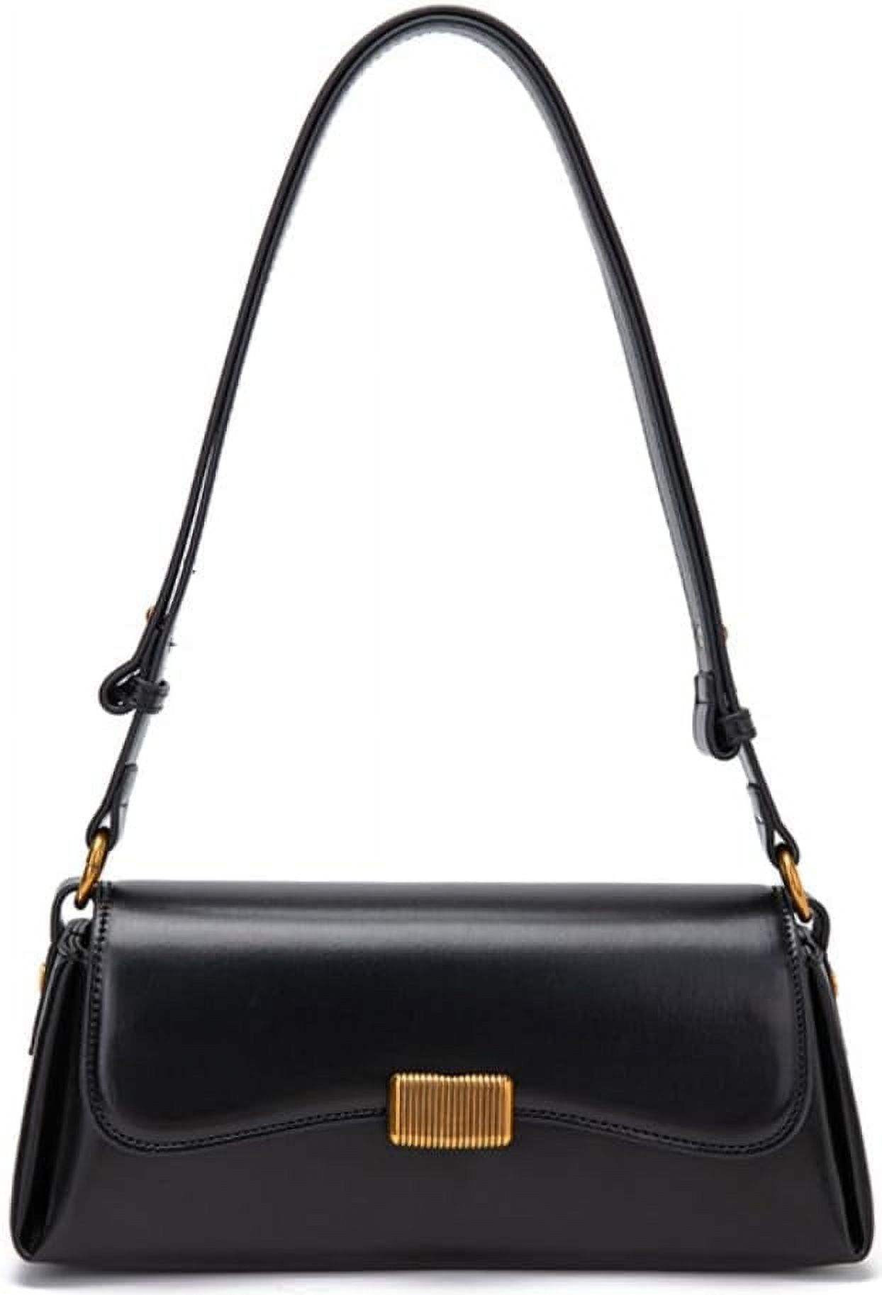 Bueno Purses Black CTM Women's Leather Multi Pocket Crossbody Bag