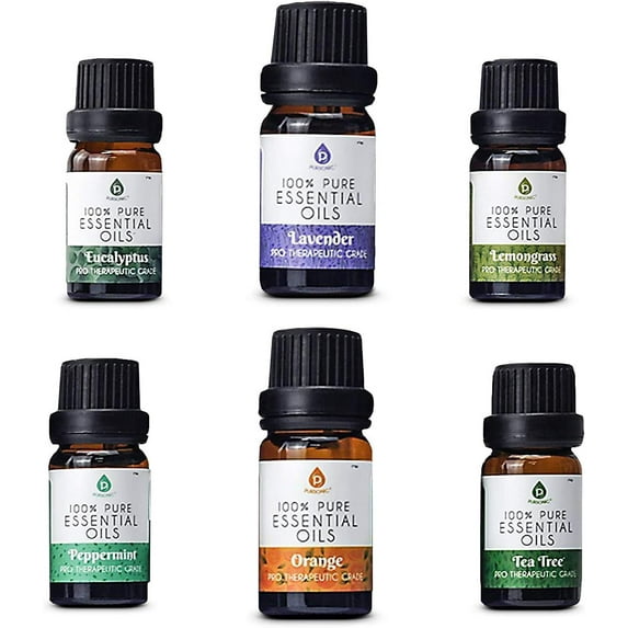 6 Pack of 100% Pure Essential Aromatherapy Oils