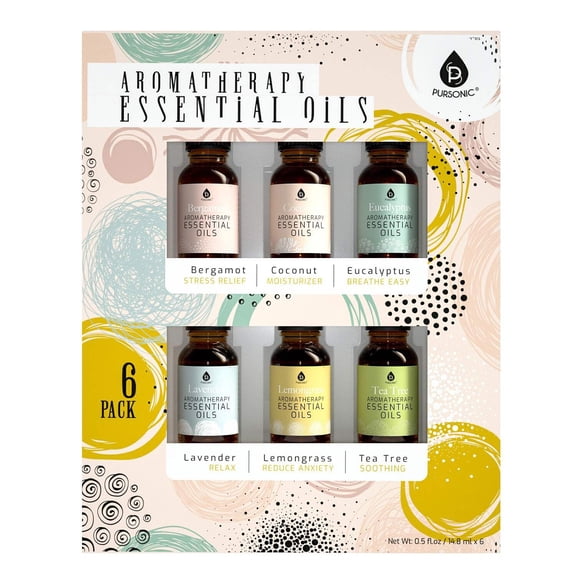 Pursonic 6 Pack Aroma Therapy Essential Oils