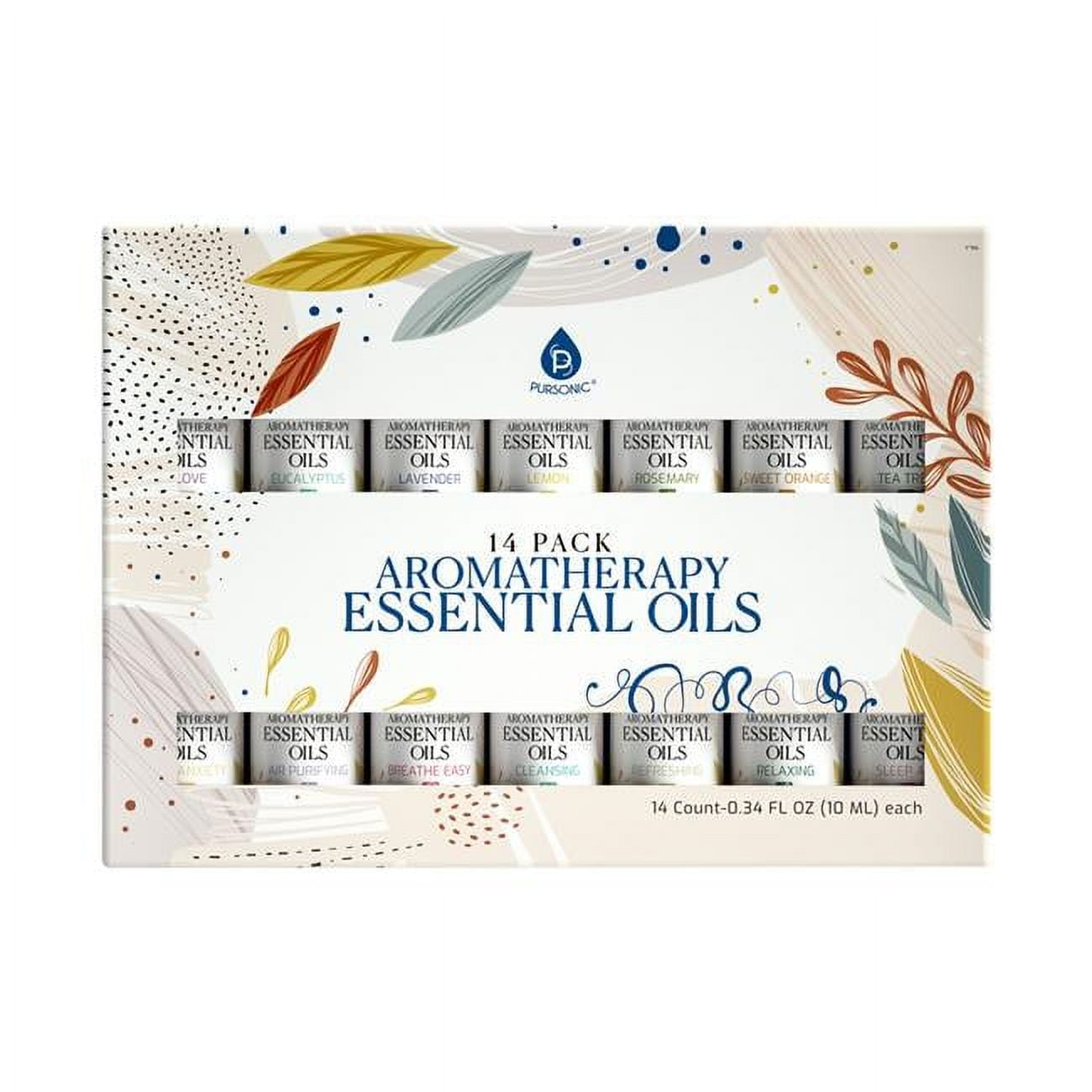 Pursonic 14 Pack Aromatherapy Essential Oil Gift Set