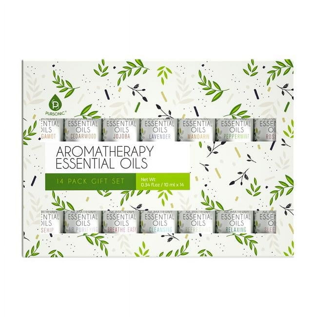 Pursonic EOGS1415 Aromatherapy Essential Oil Gift Set, Pack of 14