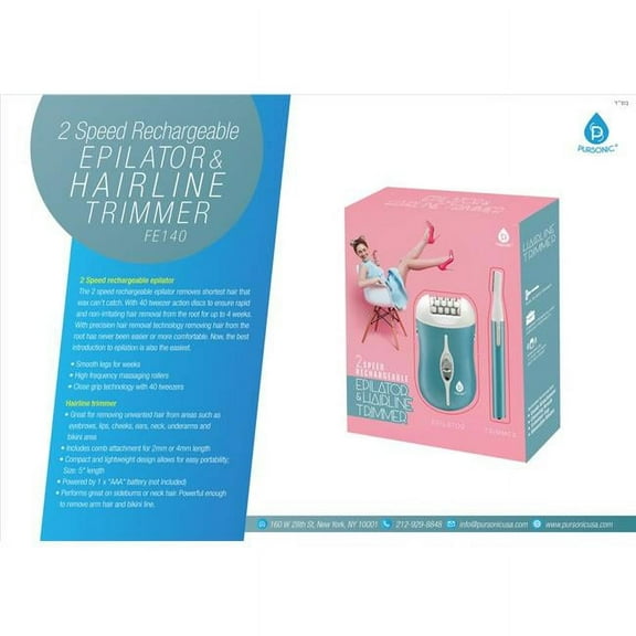 Pursonic FE140 Rechargeable Epilator & Bikini Trimmer
