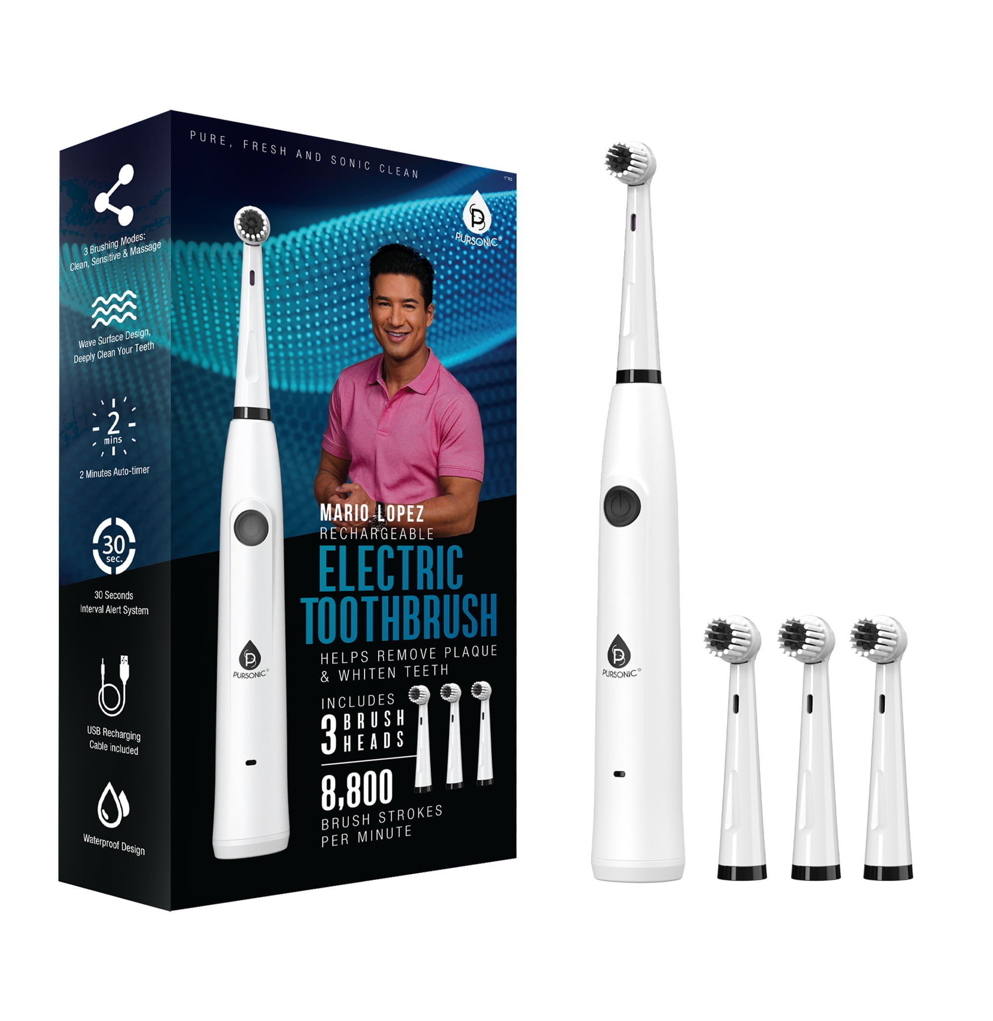 Pursonic - Mario Lopez USB Rechargeable Electric Toothbrush