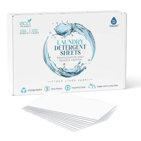Natural Laundry Detergent Sheets ,Eco Friendly– Fresh Linen Scent
