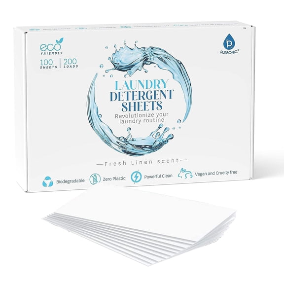 Natural Laundry Detergent Sheets ,Eco Friendly– Fresh Linen Scent