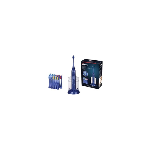Pursonic S420 Deluxe Plus Sonic Rechargeable Electric Toothbrush Plus 12 Replacement Toothbrush Heads, Blue