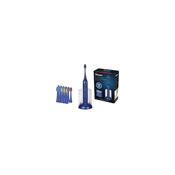 Pursonic S420 Deluxe Plus Sonic Rechargeable Electric Toothbrush Plus 12 Replacement Toothbrush Heads, Blue