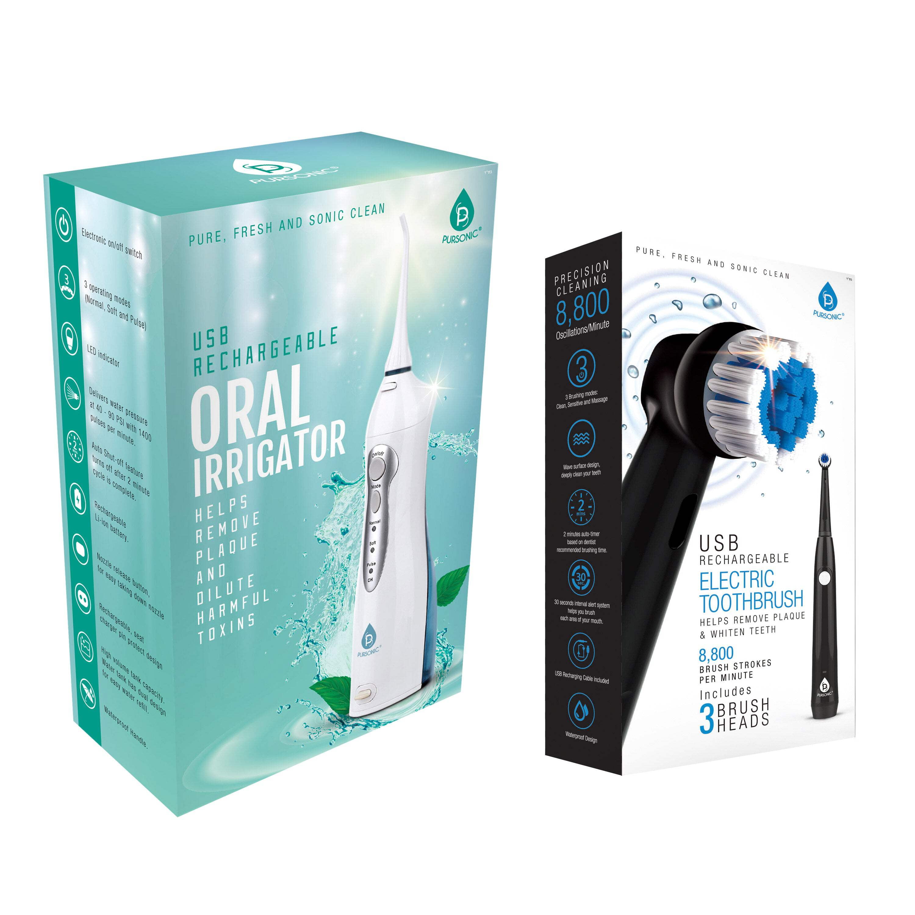 Brightline - Rechargeable Electric Toothbrush with 2