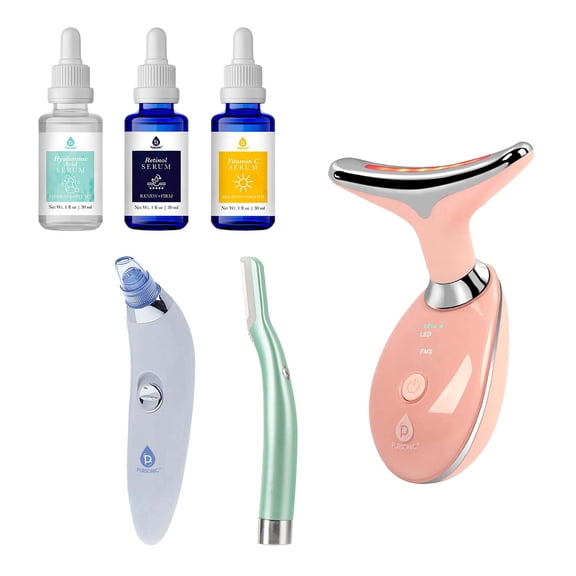 Pursonic Ultimate Glow Skincare Bundle LED Therapy, Pore Vacuum, Anti-Aging Serums More!