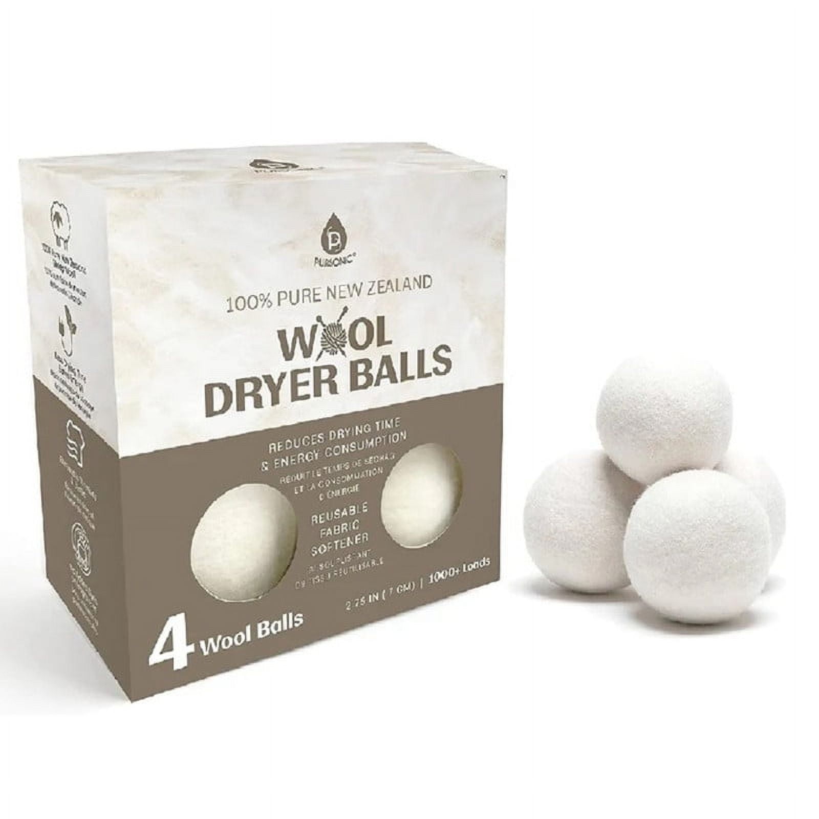 Pursonic WDB6 Pure New Zealand Wool Dryer Balls, 6 Pack