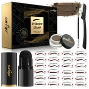 Purvigor Professional Eyebrow Stencil Kit Dark Brown Natural Waterproof Brow Stamp