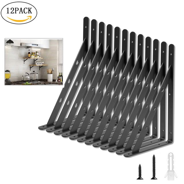 Puseky 12Pack Heavy Duty Shelf Bracket 11 Inch, Wall Fit for 1116