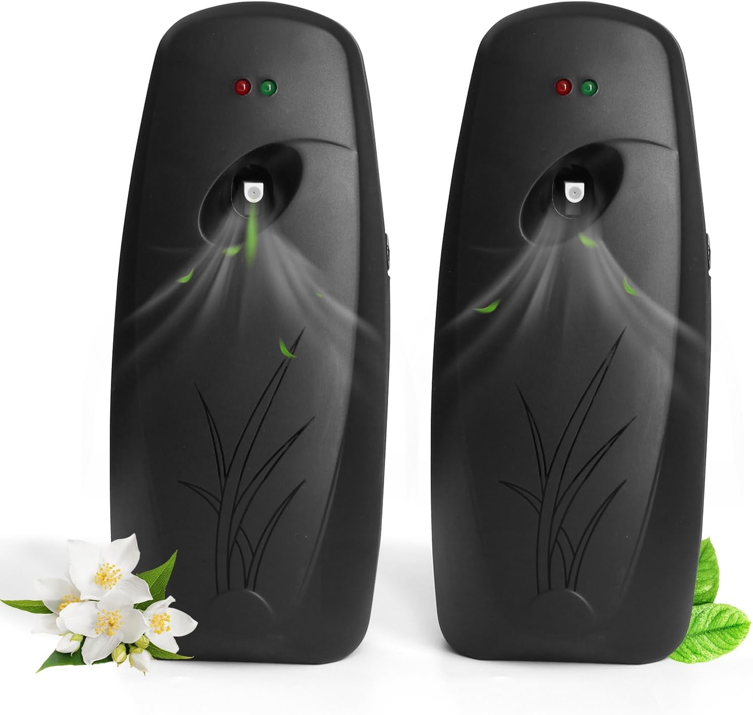 Puseky 2 Packs Automatic Air Freshener Spray Dispenser, Wall Mounted Fragrance Dispenser, Standing Aerosol Sprayer for Home Indoor Bathroom Hotel Office, Black