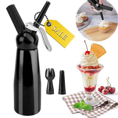 Puseky 500ml Whipped Cream Dispenser - Aluminum Cream Whipper for Homemade Desserts